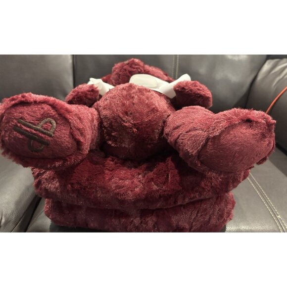 Dennis Basso Faux Fur Throw Blanket 56x48With Matching Teddy Bear NWT Burgundy - Picture 2 of 7